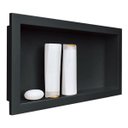 Ver imagem 2 de Nicho Banheiro Embutir 30 x 60cm Plástico Preto Vulcano - Metasul