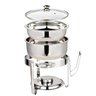 Kit 2 Rechaud Redondo Banho Maria Aço Inox 8 Litros com Tampa de Vidro Brinovar - 3