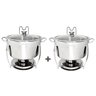 Kit 2 Rechaud Redondo Banho Maria Aço Inox 8 Litros com Tampa de Vidro Brinovar - 1