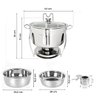 Kit 2 Rechaud Redondo Banho Maria Aço Inox 8 Litros com Tampa de Vidro Brinovar - 8