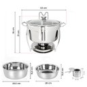 Ver mais imagens de Kit 2 Rechaud Redondo Banho Maria Aço Inox 8 Litros com Tampa de Vidro Brinovar