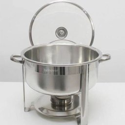 Kit 2 Rechaud Redondo Banho Maria Aço Inox 8 Litros com Tampa de Vidro Brinovar - 5