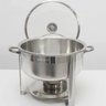 Kit 2 Rechaud Redondo Banho Maria Aço Inox 8 Litros com Tampa de Vidro Brinovar - 5