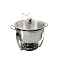 Ver imagem 4 de Kit 2 Rechaud Redondo Banho Maria Aço Inox 8 Litros com Tampa de Vidro Brinovar