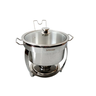 Kit 2 Rechaud Redondo Banho Maria Aço Inox 8 Litros com Tampa de Vidro Brinovar - 4