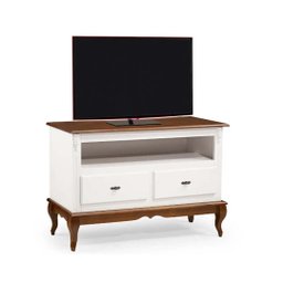 Rack de Madeira com 2 Gavetas 60502 Branco - Linz Móveis - 1