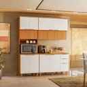 Ver imagem 4 de Cozinha Armario 3 Peças 190 cm Paneleiro Balcao com Tampo MDF Bari Freijo Off Acetinado Poliman