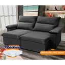 Ver imagem 2 de Sofá Retrátil Reclinável Paris 150cm Suede Velut com Molas Ensacadas - King House
