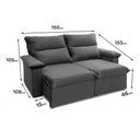 Ver imagem 3 de Sofá Retrátil Reclinável Paris 150cm Suede Velut com Molas Ensacadas - King House