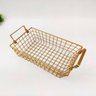 Cesta Aramada Dourada Retangular Cesto Decorativo 39x20cm - 3