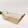 Cesta Aramada Dourada Retangular Cesto Decorativo 39x20cm - 2