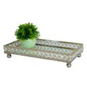 Ver imagem 1 de Bandeja Retangular Cristal Prata Espelhada Decoração 27,5x15