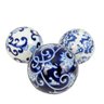 Bola Decorativa Ceramica De Mesa 10cm Azul E Branca Kit 3pç - 1
