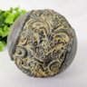 Bola Decorativa De Resina De Mesa 10cm Bronze Verde Relevo - 4