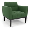 Ver imagem 1 de Poltrona Base de Madeira Fixa Preto Elisa Suede D03 - D’Rossi
