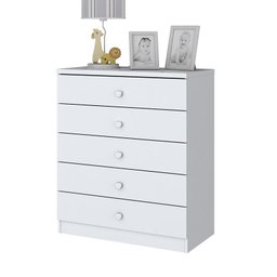 Jogo de Quarto Infantil Bala de Menta com Guarda Roupa e Cômoda Branco Brilho - Móveis Henn - 6