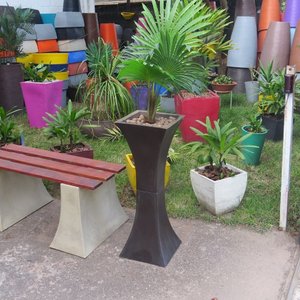 Vaso Planta Pilar Suporte Torre 85x30 Trapézio Polietileno BGPLASTICOS V21 BRANCO 006