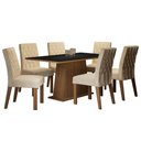 Ver imagem 2 de Conjunto Sala de Jantar Madesa Daniela Mesa Tampo de Madeira com 6 Cadeiras - Rustic/preto/imperial