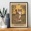 Ver imagem 1 de Quadro Carta Tarot Gato Signo Sagitário 33x24cm:madeira Preta