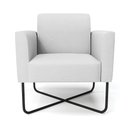 Ver imagem 3 de Kit 2 Poltronas Base X Industrial Preto Marisa Linho Cinza A05 D03 - D'Rossi