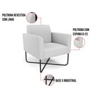 Ver imagem 6 de Kit 2 Poltronas Base X Industrial Preto Marisa Linho Cinza A05 D03 - D'Rossi