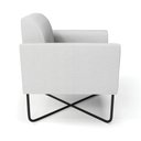 Ver imagem 4 de Kit 2 Poltronas Base X Industrial Preto Marisa Linho Cinza A05 D03 - D'Rossi
