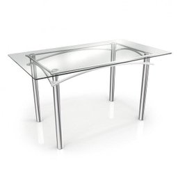 Conjunto Sala de Jantar Mesa Tampo Vidro Retangular Elba com 6 Cadeiras Holanda Crome - 2 Conjunto Sala de Jantar Mesa Tampo Vidro Retangular Elba com 6 Cadeiras Holanda Crome - 2