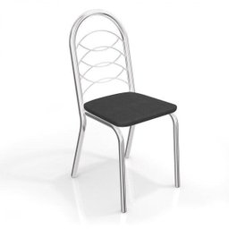 Conjunto Sala de Jantar Mesa Tampo Vidro Retangular Elba com 6 Cadeiras Holanda Crome - 3 Conjunto Sala de Jantar Mesa Tampo Vidro Retangular Elba com 6 Cadeiras Holanda Crome - 3