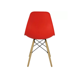 Cadeira Decorativa Assento Vermelho Base Estilo Eiffel Madeira Bering - 4