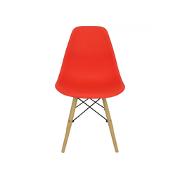 Cadeira Decorativa Assento Vermelho Base Estilo Eiffel Madeira Bering - 3