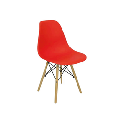 Cadeira Decorativa Assento Vermelho Base Estilo Eiffel Madeira Bering - 1