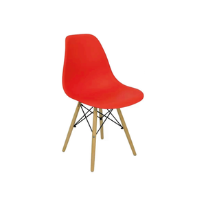Cadeira Decorativa Assento Vermelho Base Estilo Eiffel Madeira Bering