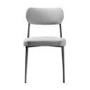 Ver imagem 6 de Kit 04 Cadeiras Sala de Jantar Lavínia Estofada Base Preto Linho Cinza - Desk Design