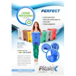 Lixeira 50L Perfect Cinza - 2 Lixeira 50L Perfect Cinza - 2