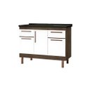 Ver imagem 1 de Gabinete de Cozinha Avelato 3 Portas Armário de Pia 114cm:Avelato/Branco