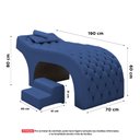 Ver imagem 4 de Maca Salão de Beleza Para Esteticista Charme e Puff Escada Estofada 190x70cm Suede - Desk Design Azu