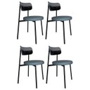 Ver imagem 1 de Cadeira de Jantar Estofada Kit 4 Nyka M25 Linho Cinza/preto - Mpozenato
