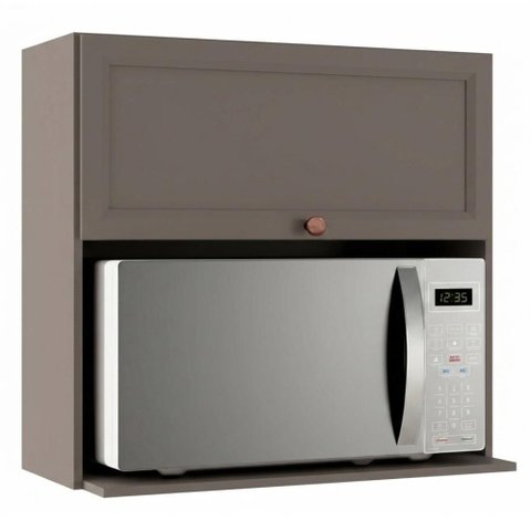 Armario Aereo Nicho Microondas 80 cm Unna Gris Poliman