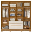 Ver imagem 4 de Guarda Roupa Casal San Francisco com Espelho 6 Portas Freijó Off White Moval