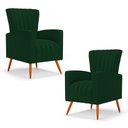 Ver imagem 1 de Kit 02 Poltronas Decorativas Melody com Pés Palito Bouclê Verde - Desk Design