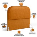 Ver imagem 4 de Cabeceira Cama Box Casal 140cm Lanna com Puff Recamier Doha W01 Couríssimo Whisky - Lyam Decor