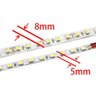 Fita Led 3528 120 Led's 5mm 5 Metros Ultra Fina Ip20 12v 12w Branco Quente 2700k - 4