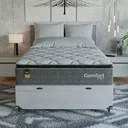 Ver mais imagens de Cama Box Baú Viúva + Colchão Comfort Class Pillow Top Cinza/suede Branco