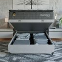 Ver imagem 6 de Cama Box Baú Viúva + Colchão Comfort Class Pillow Top Cinza/suede Branco