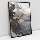 Ver imagem 1 de Quadro Decorativo em Canvas Abstrato Mármore Black Gray TaColado Moldura Flutuante 4,5cm Madeira 120