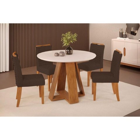 Mesa Sala Celeste 103 + 4 Cad Lia Freijo DJ Móveis