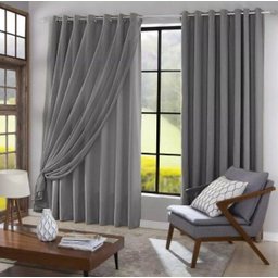 Cortina Blackout com Voal 10,00 x 2,30 Cinza - 1