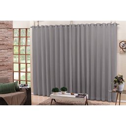 Cortina Blackout com Voal 10,00 x 2,30 Cinza - 2