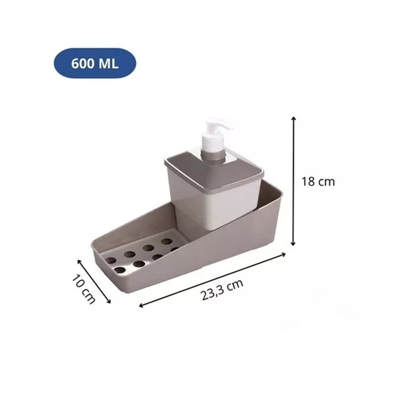 Conjunto Dispenser Porta Detergente Esponja e Porta Sabão - 7