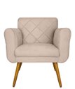 Ver imagem 2 de Poltrona Decorativa Sala Recepção Em Tressê Isabella Corano Bege - LM DECOR